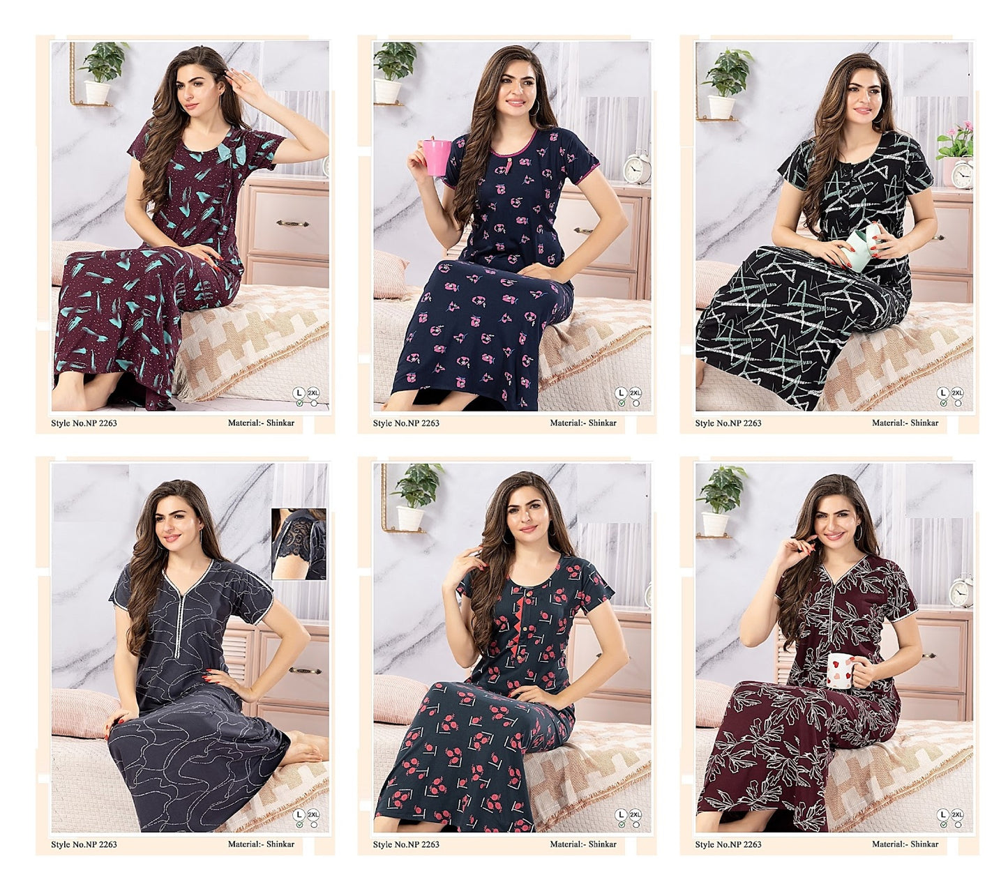 Np 2263 Mnt Sinker Night Gowns Supplier India