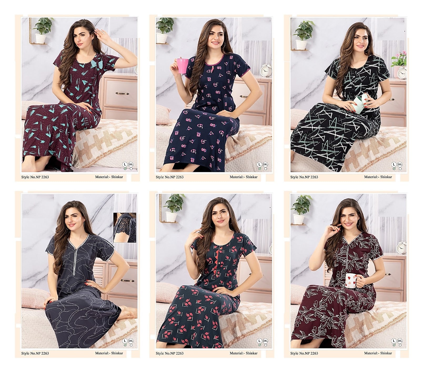 Np 2263 Mnt Sinker Night Gowns Supplier India
