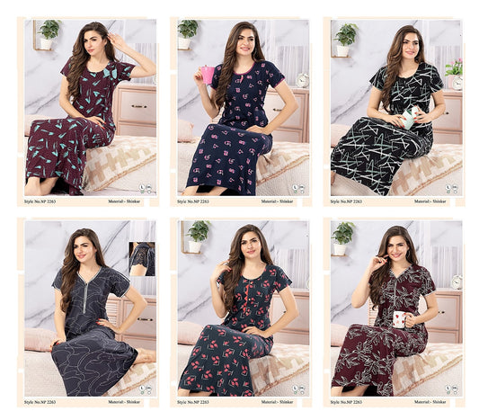 Np 2263 Mnt Sinker Night Gowns Supplier India