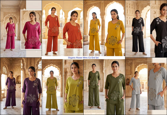 Organic Flower Mmc Dhabu Cotton Co Ord Set Wholesale Price