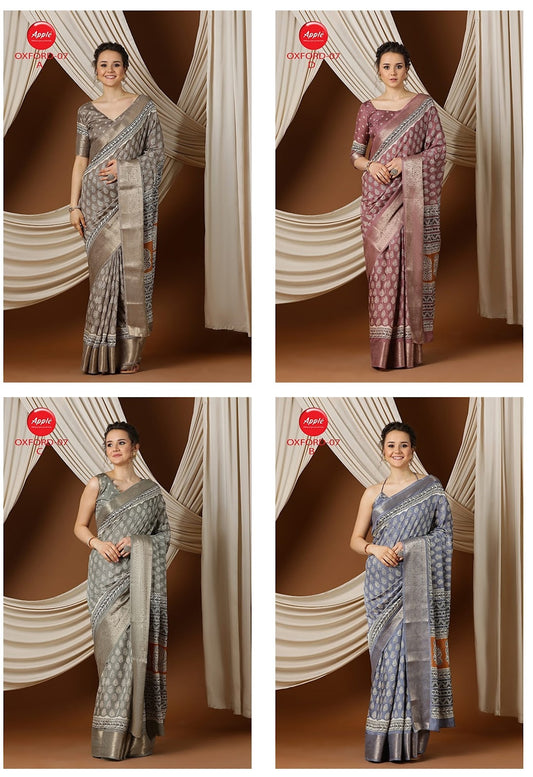 Oxford 07 Apple Dola Jacquard Sarees Exporter India