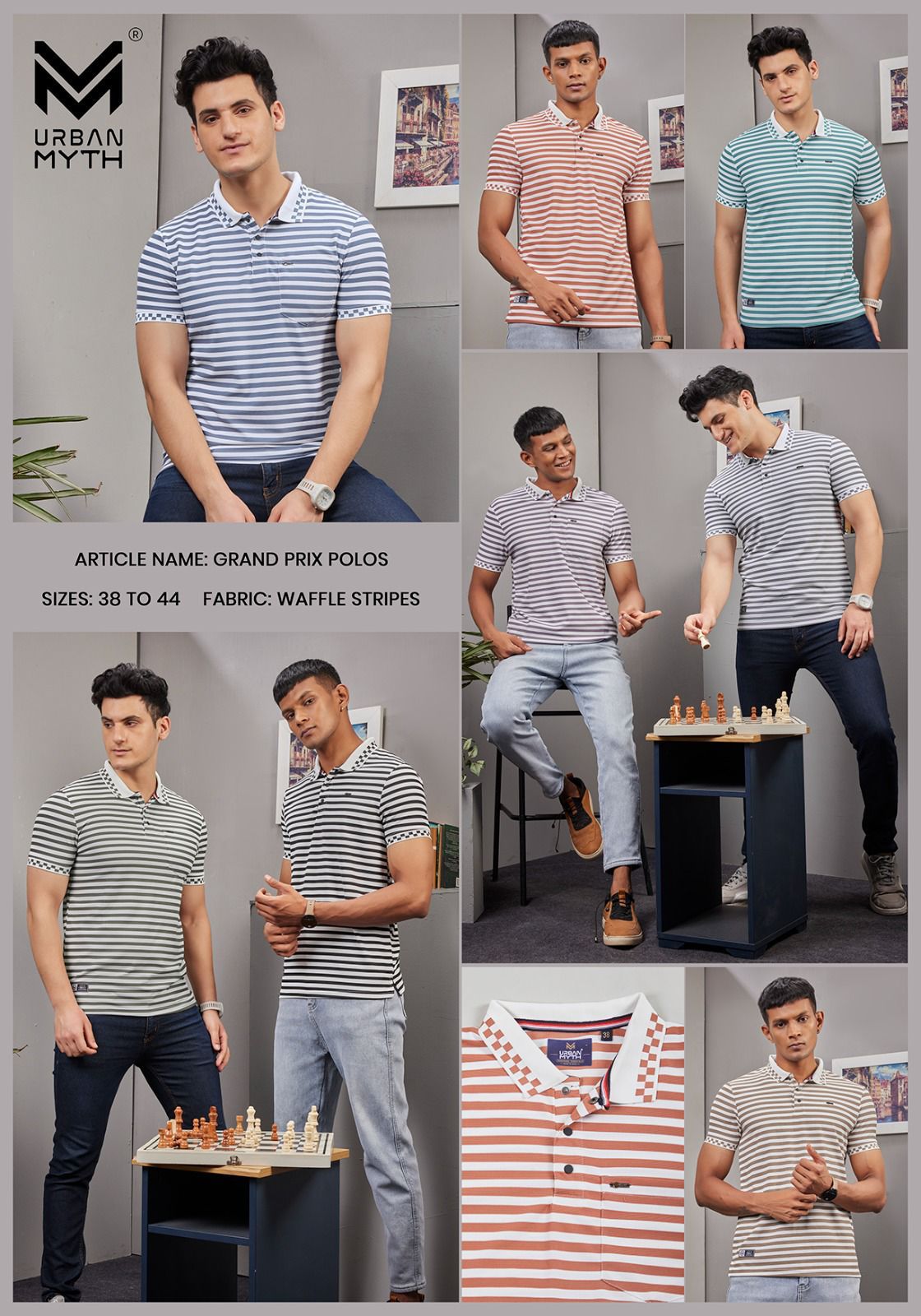 Oxford Lycra Polos Urban Myth Waffle Mens Tshirts Wholesaler