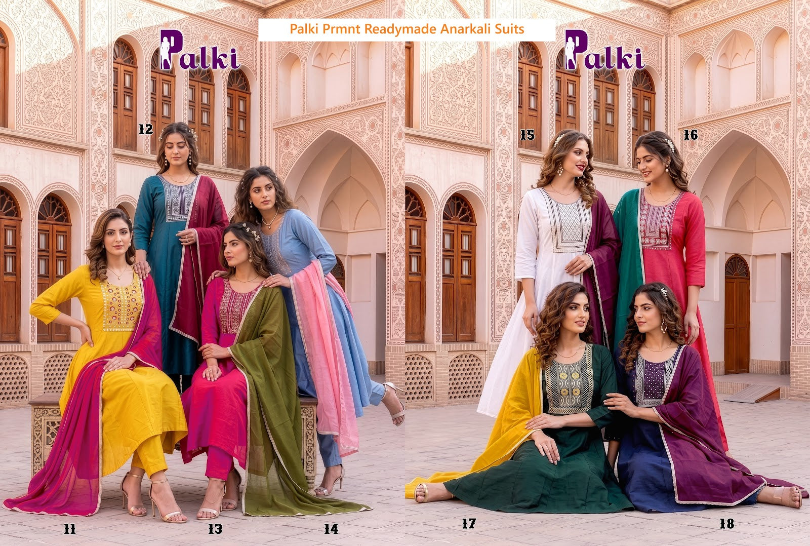 Palki Prmnt Vichitra Silk Readymade Anarkali Suits Supplier India