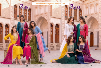 Palki Prmnt Vichitra Silk Readymade Anarkali Suits Supplier India