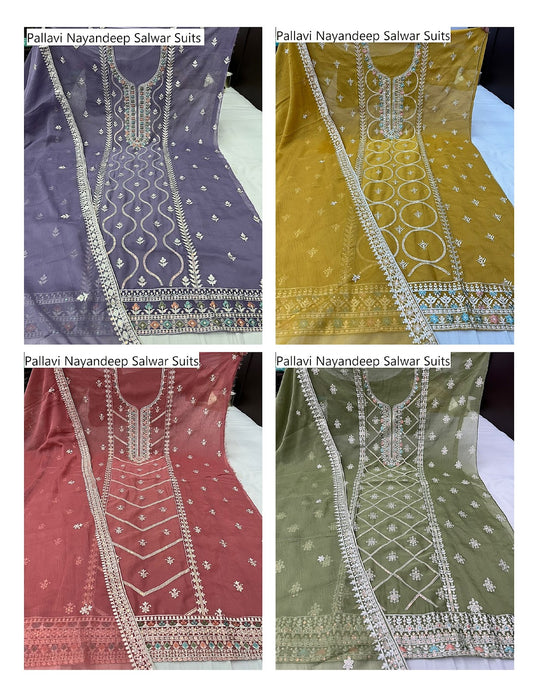 Pallavi Nayandeep Organza Chiffon Salwar Suits Exporter India