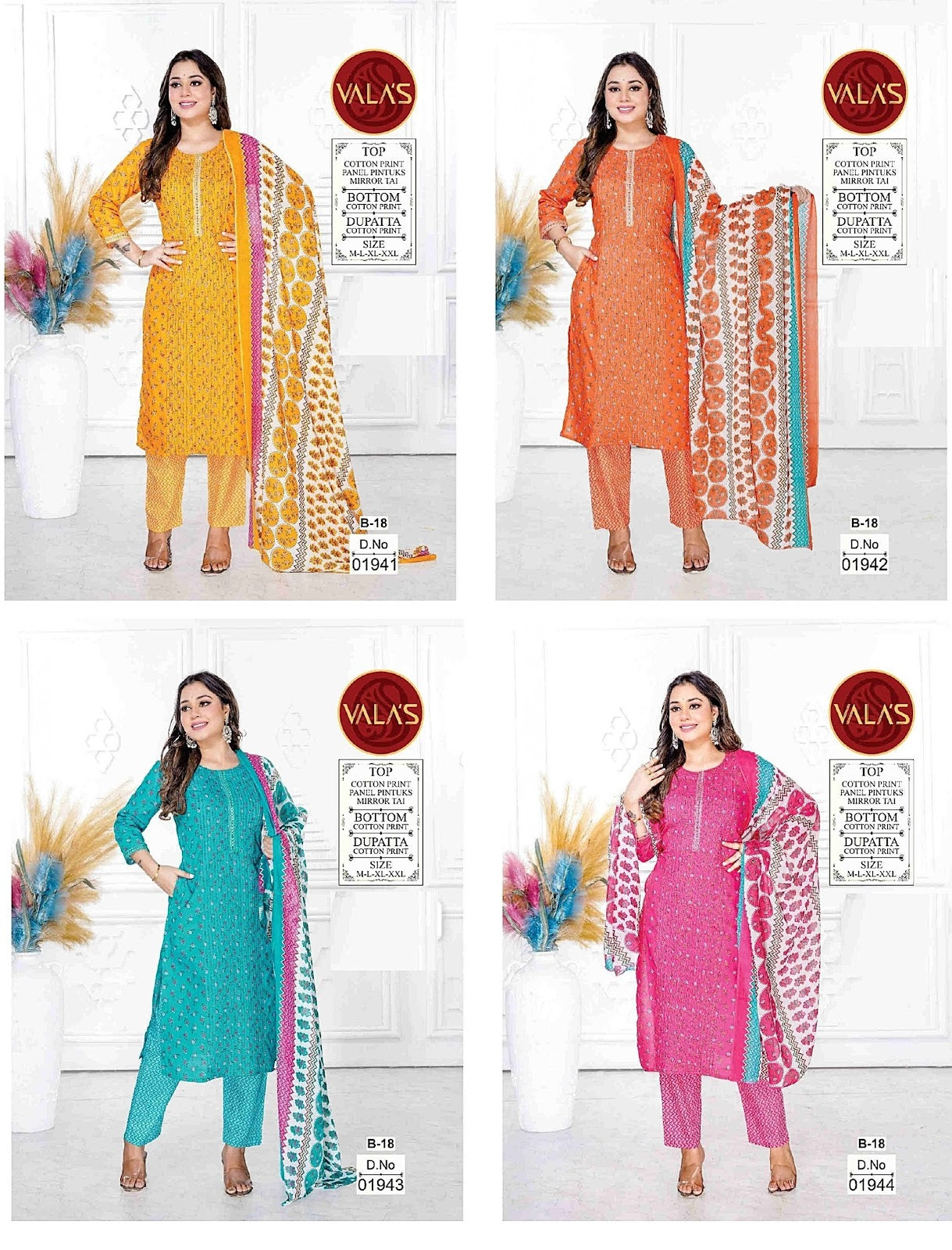 Panel Pintuks 0407 Valas Cotton Readymade Pant Style Suits Manufacturer Ahmedabad