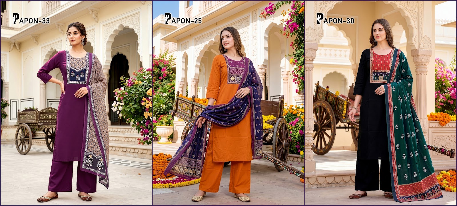 Papon Prmnt Cotton Readymade Plazzo Style Suits Manufacturer India