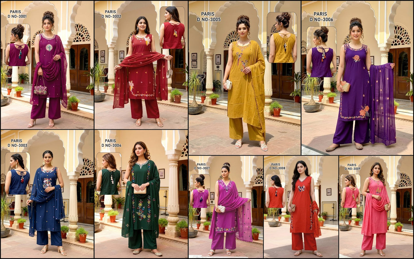 Paris Prmnt Dhabu Readymade Plazzo Style Suits Manufacturer India