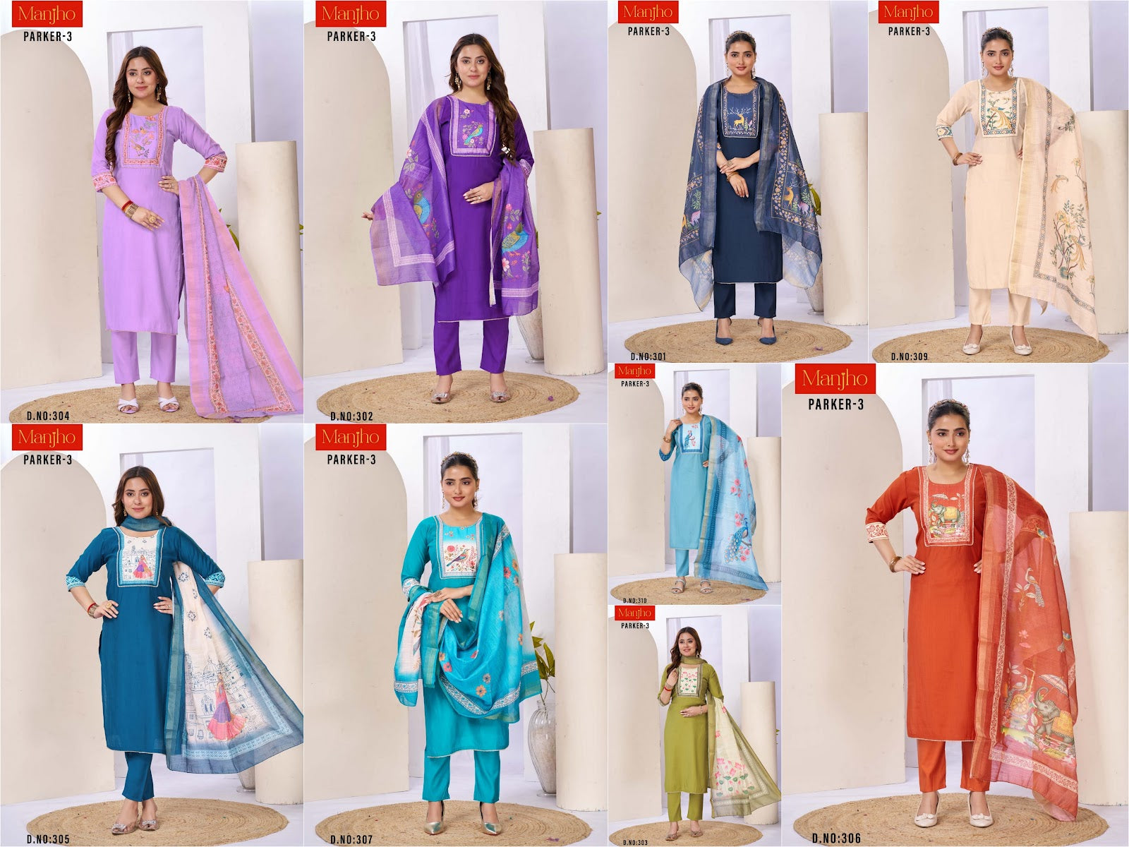 Parker 3 Manjho Vetican Readymade Pant Style Suits Wholesaler Gujarat