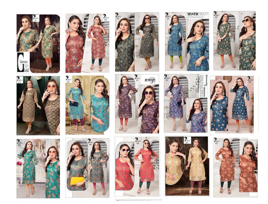 Parle Premnath Silk Knee Length Kurtis Supplier Ahmedabad