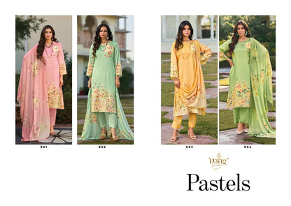 Pastels Rang Fashion Pure Viscose Muslin Pant Style Suits Manufacturer India