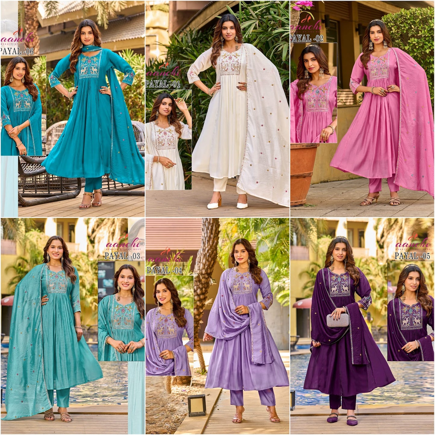 Payal Aanchi Chanderi Readymade Anarkali Suits Exporter Ahmedabad