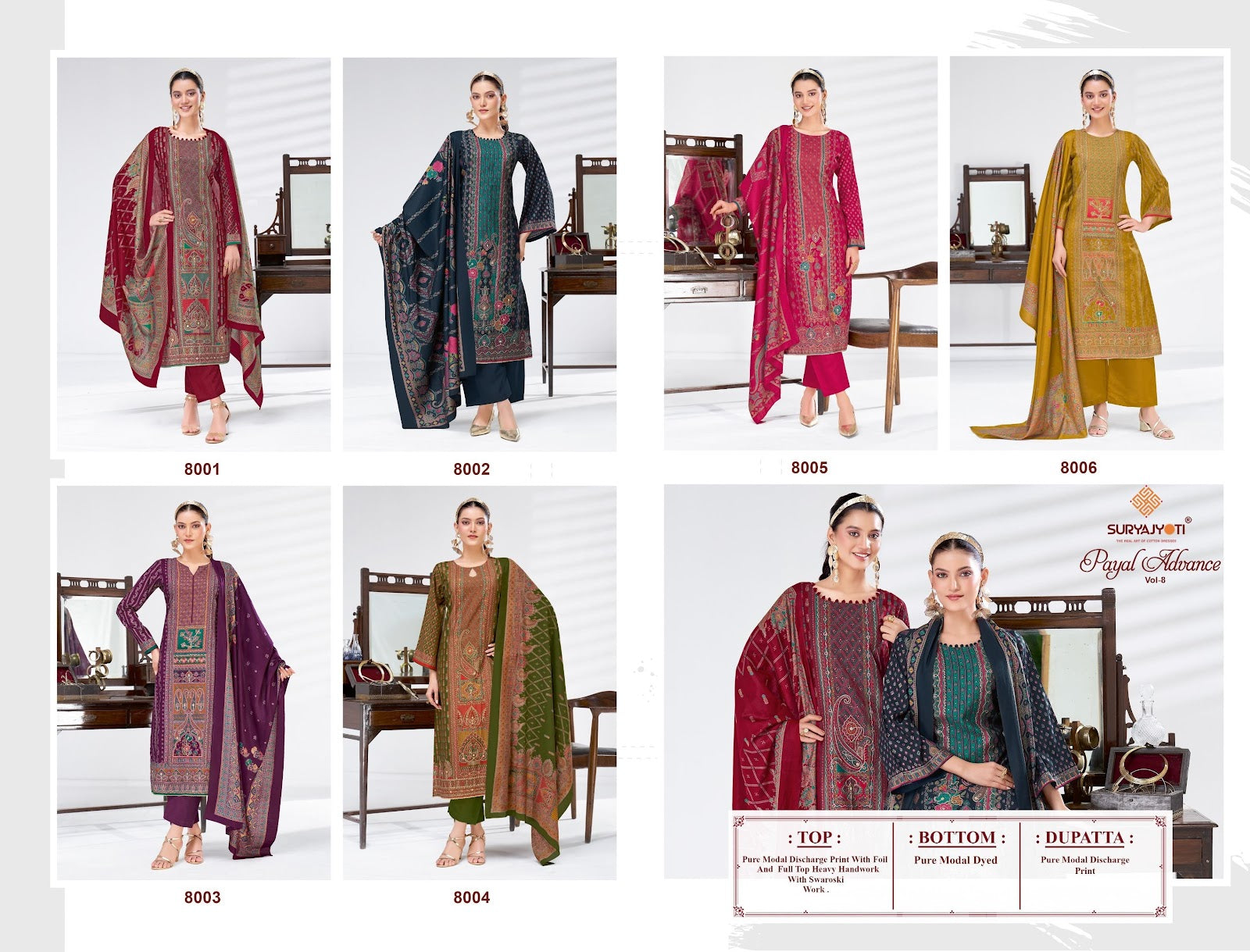 Payal Advance Vol 8 Suryajyoti Modal Plazzo Style Suits Manufacturer