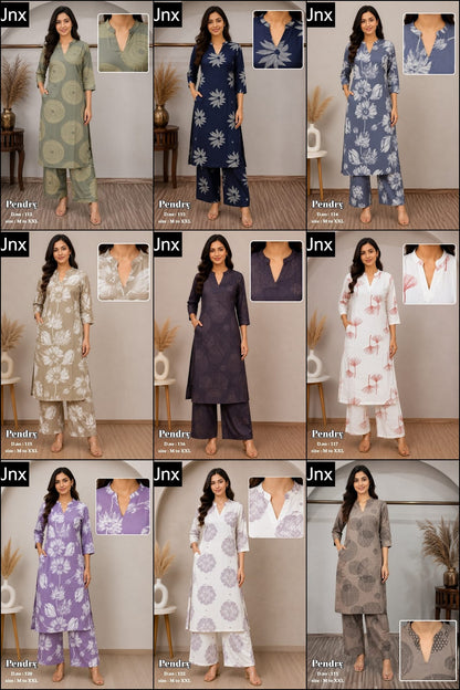 Pendry Jnx Rayon 22Kg Kurti Plazzo Set Wholesaler Ahmedabad
