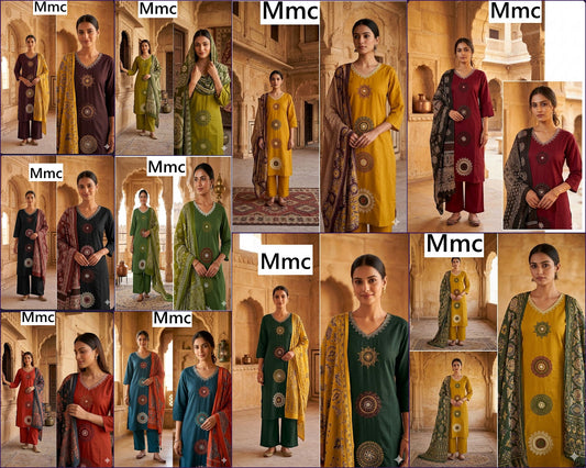 Peony Flower Mmc Dhabu Cotton Readymade Pant Style Suits Wholesale