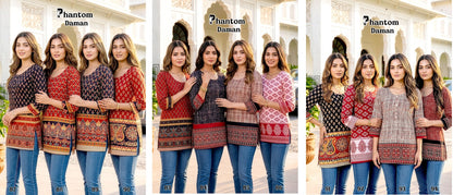 Phantom Daman 83-94 Prmnt Cotton Short Kurtis Manufacturer Ahmedabad