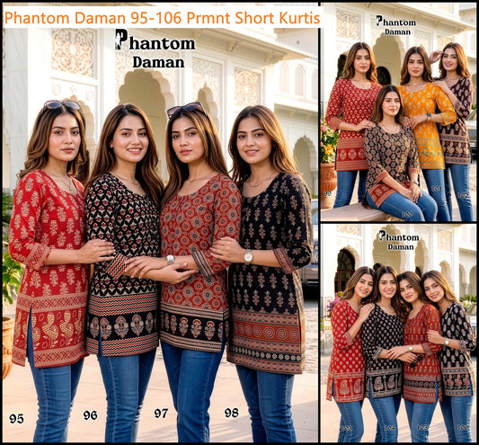 Phantom Daman 95-106 Prmnt Cotton Short Kurtis Manufacturer