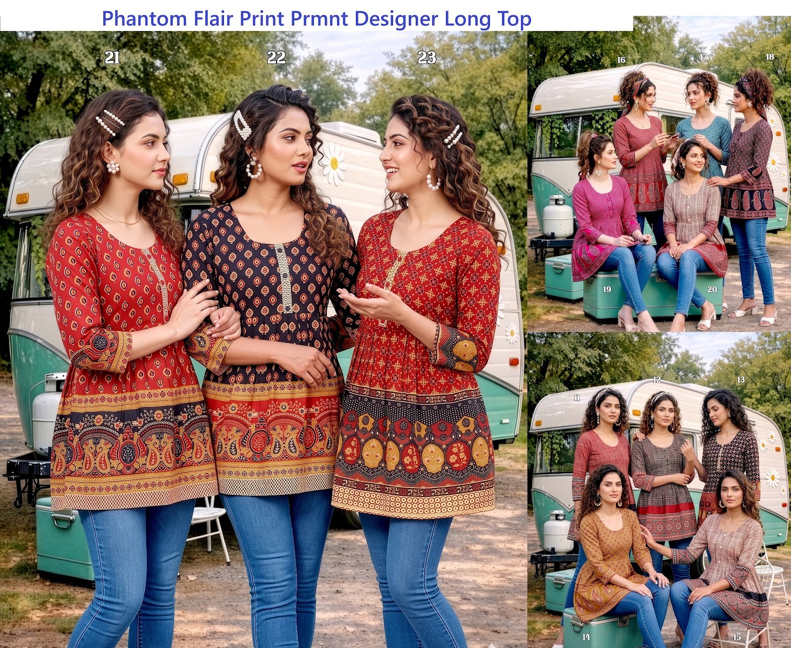 Phantom Flair Print Prmnt Cotton Designer Long Top Manufacturer Gujarat
