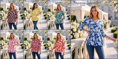 Phantom Flair Prmnt Rayon Stylish Short Tops Wholesale Price