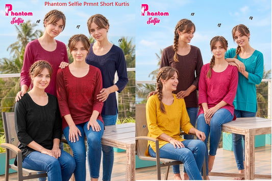 Phantom Selfie Prmnt Rayon Short Kurtis Manufacturer India