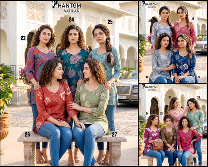 Phantom Vatican Prmnt Vatican Short Kurtis Wholesaler Gujarat