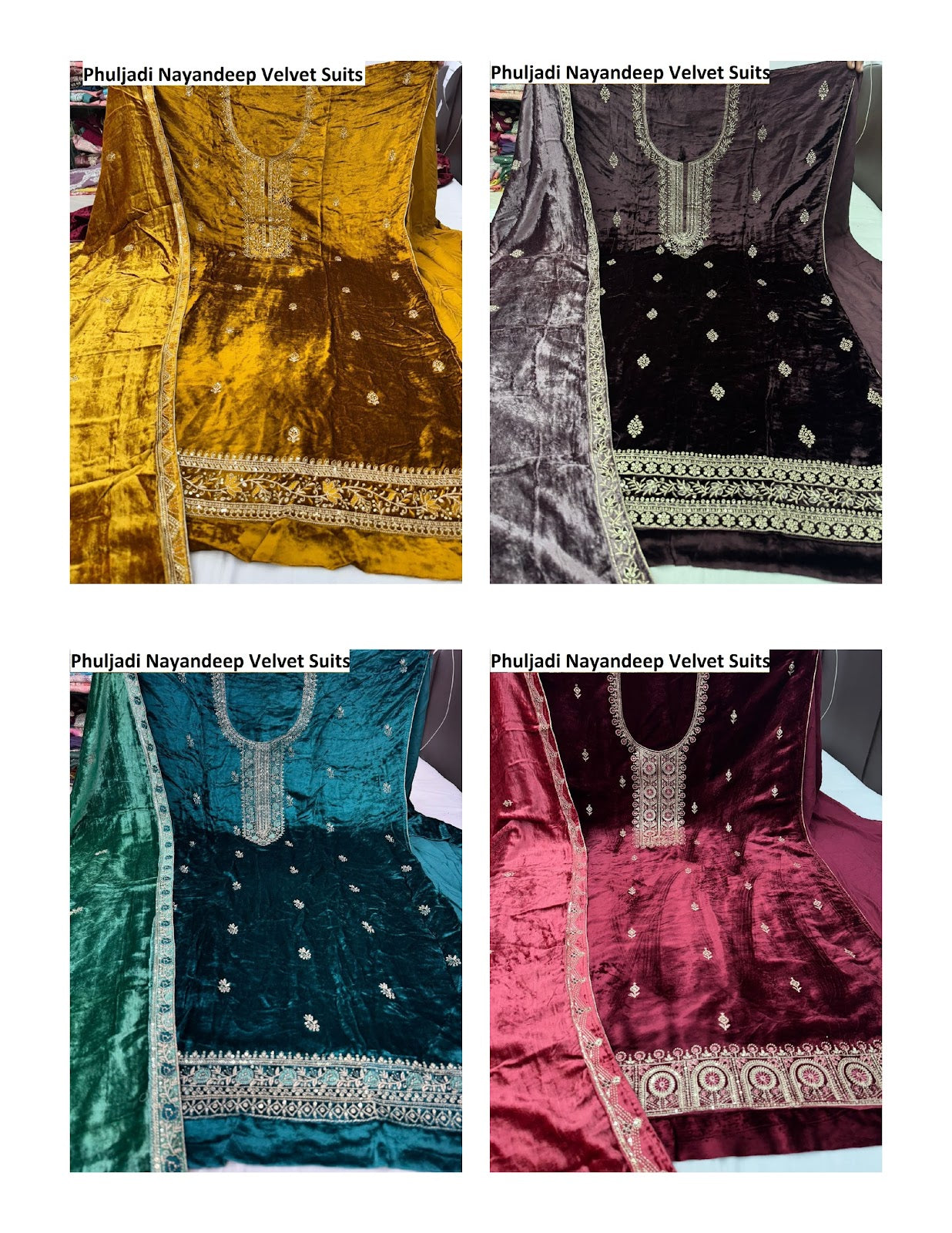 Phuljadi Nayandeep Viscose Velvet Suits Wholesaler Ahmedabad