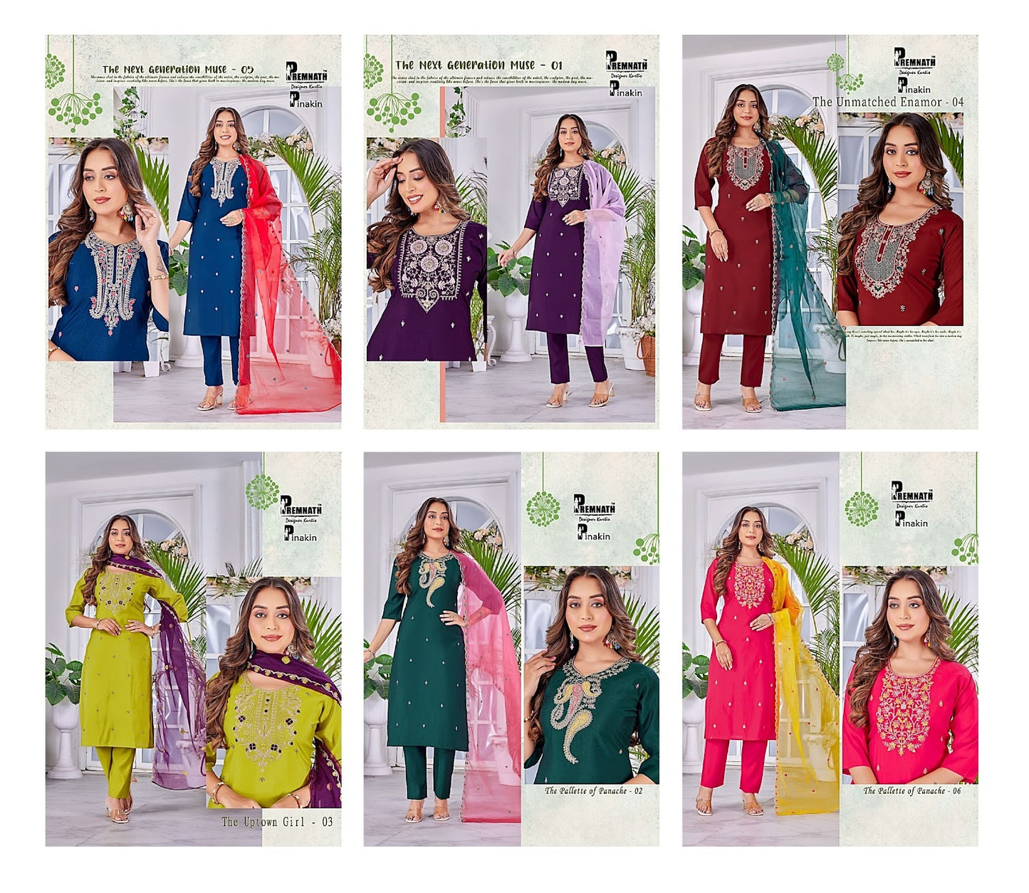 Pinakin Premnath Roman Silk Readymade Pant Style Suits Exporter Ahmedabad