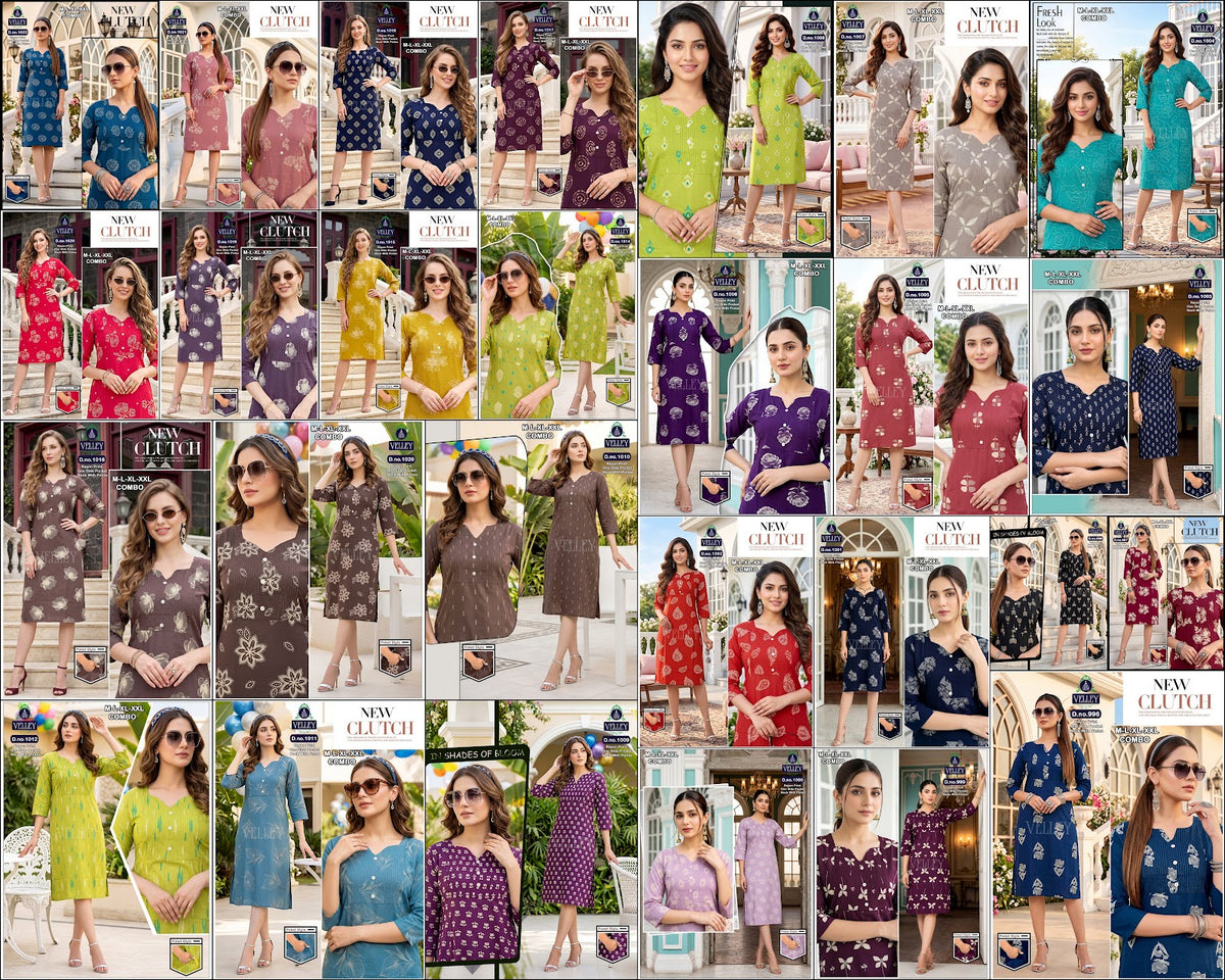 Pintex Pattern 2609 Velley Rayon Kurti With Pocket Supplier Gujarat