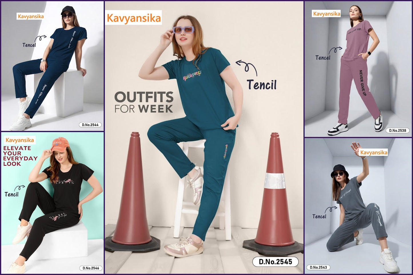Plain 130526 Kavyansika Tencil Pyjama Night Suits Wholesaler