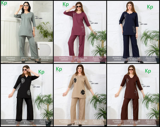 Plain 160626 Kp Linen Co Ord Set Exporter India