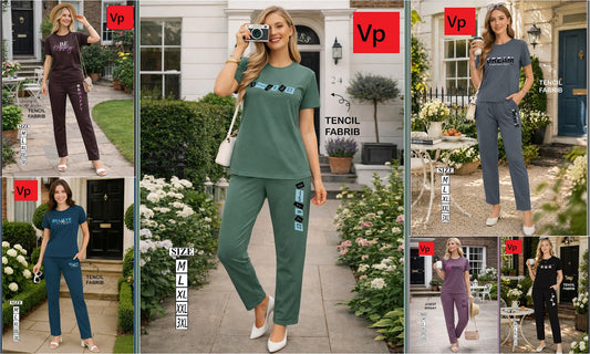 Plain 1804 Vp Tencil Pyjama Night Suits Wholesaler Ahmedabad