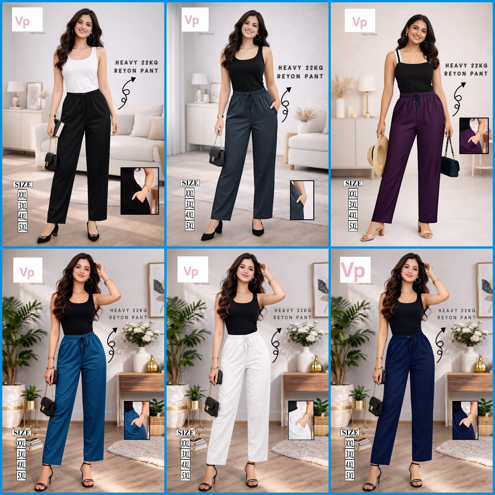 Plain 270326 Vp Rayon 22Kg Women Pants Supplier Ahmedabad
