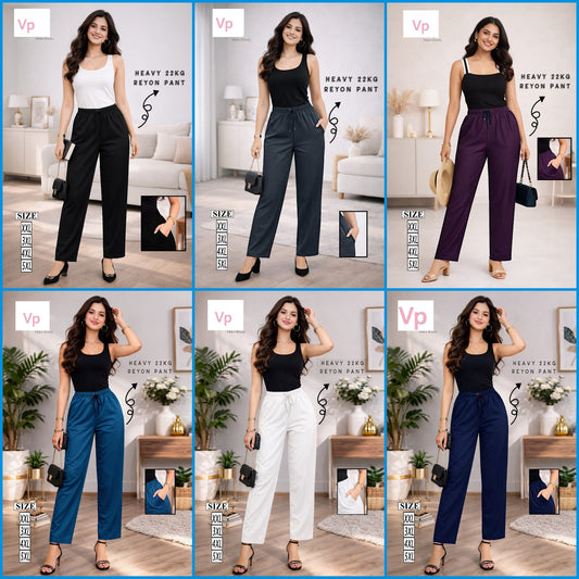 Plain 270326 Vp Rayon 22Kg Women Pants Supplier Ahmedabad