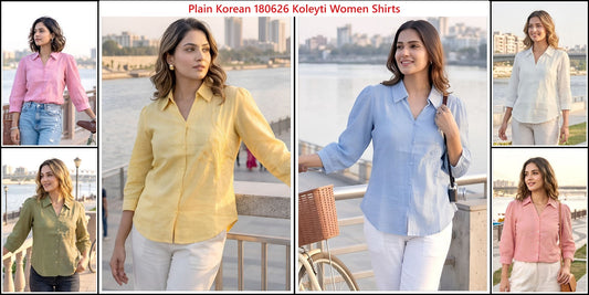 Plain Korean 180626 Koleyti Women Shirts Manufacturer