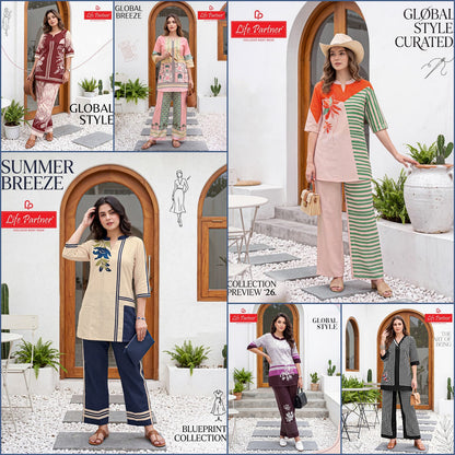 Plain Print 061026 Life Partner Linen Co Ord Set Supplier