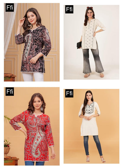 Plain Print Ffi Cotton Kurtis Exporter