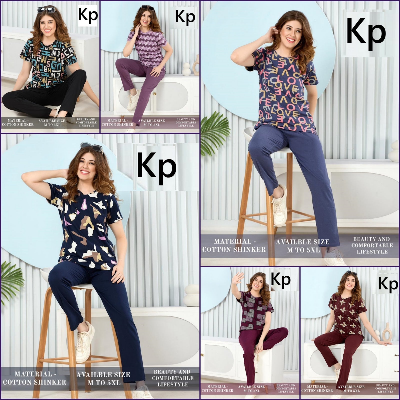 Plain To Print 2105 Kp Cotton Pyjama Night Suits Wholesale Price