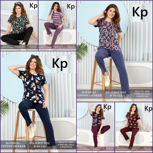 Plain To Print 2105 Kp Cotton Pyjama Night Suits Wholesale Price