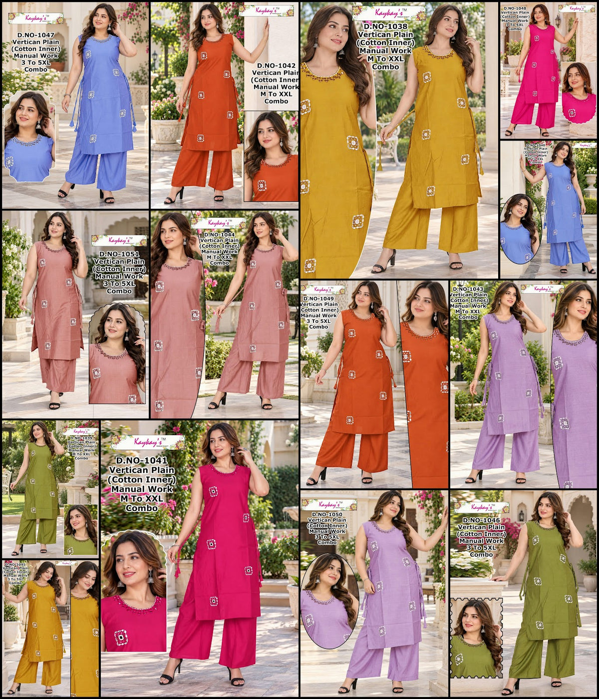Plus Size 1509 Kaykay Vertican Co Ord Set Manufacturer Ahmedabad
