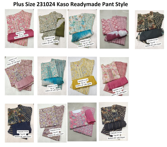 Plus Size 231024 Kaso Capsule Readymade Pant Style Suits Wholesaler Ahmedabad