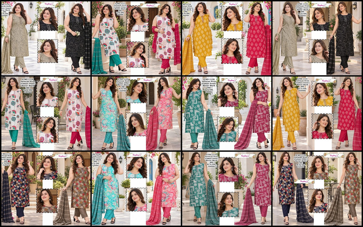 Plus Size 280926 Kaykay Vertican Readymade Pant Style Suits Exporter India