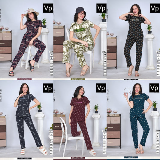 Plus Size Design 5005 Vp Hosiery Cotton Pyjama Night Suits Manufacturer Gujarat