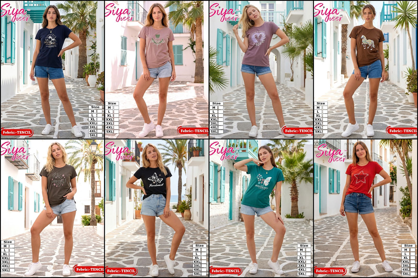 Plus Size Siya Heer Amiti Tencil Women Tshirt Manufacturer Gujarat