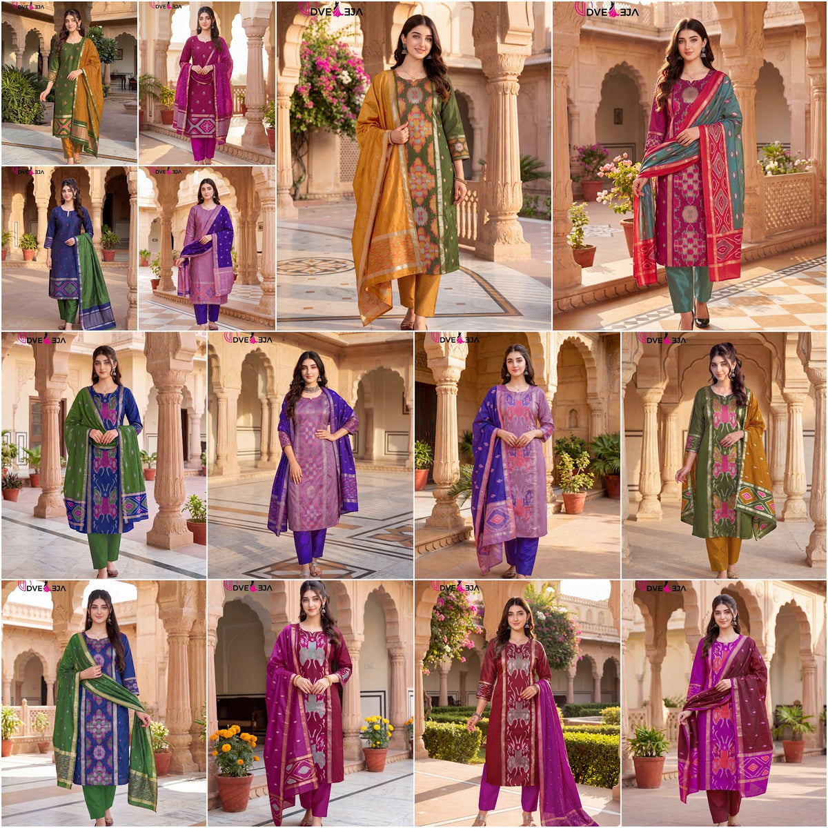 Pochampalli Series Dveeja Fashion Silk Readymade Pant Style Suits Exporter India