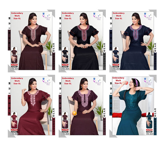 Pocket Vol 2024 Diamond Queen Alpine Night Gowns Wholesaler Gujarat