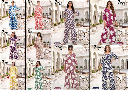 Pogo Nx Rayon Prmnt Co Ord Set Exporter