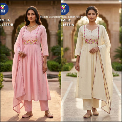 Pramila Vitara Mul Readymade Cotton Pant Suits Manufacturer