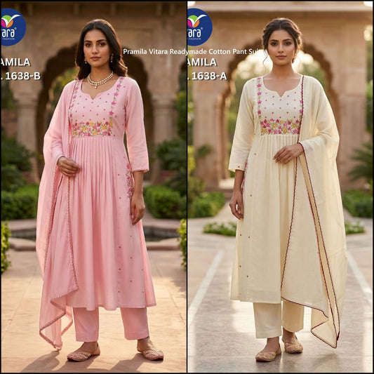 Pramila Vitara Mul Readymade Cotton Pant Suits Manufacturer
