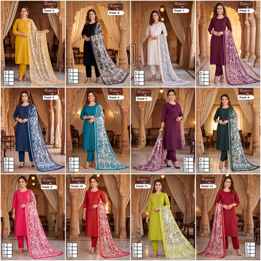 Preeti Krazzy Kanha Vatican Readymade Pant Style Suits Wholesaler Ahmedabad