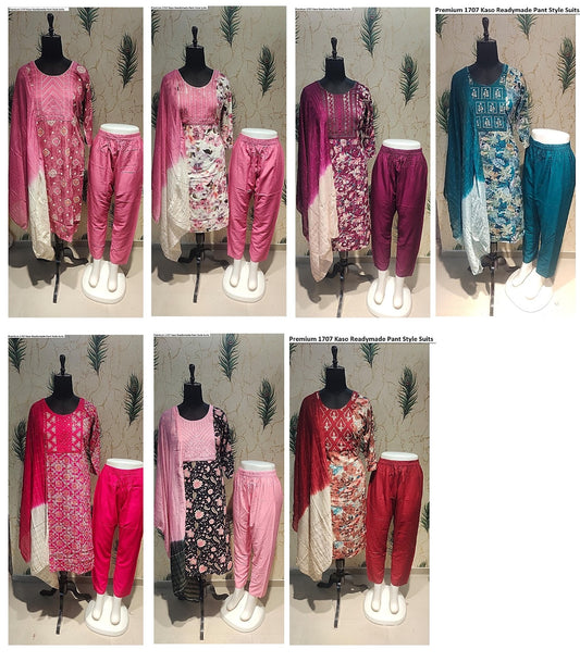 Premium 1707 Kaso Rayon Foil Readymade Pant Style Suits Supplier